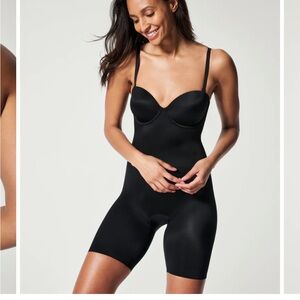 SPANX Suit Your Fancy Shaping Strapless Cupped Mid-Thigh Bodysuit size Small NWT